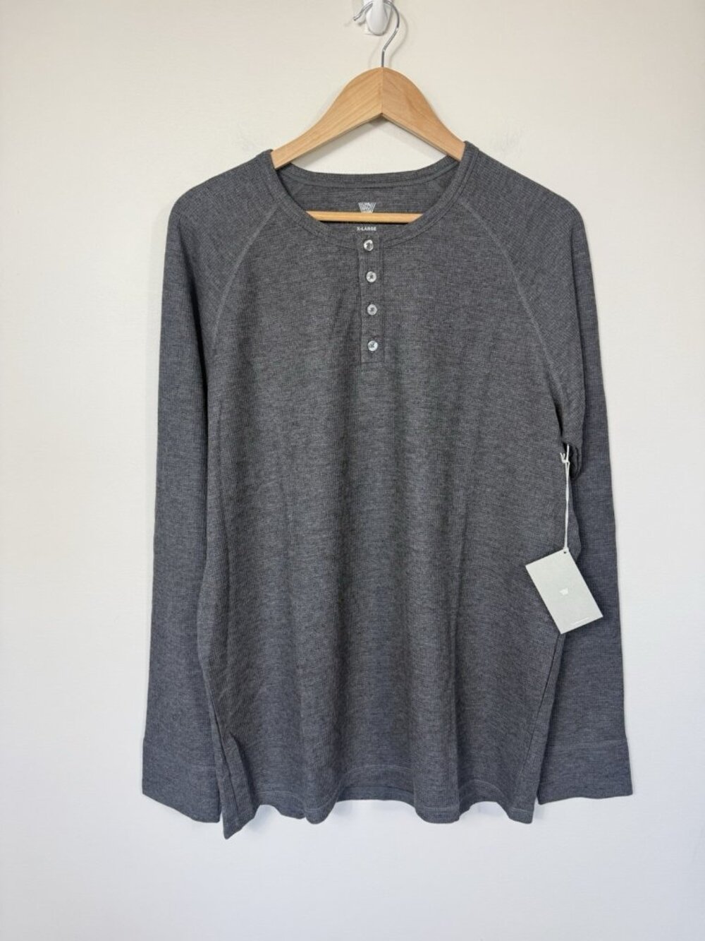 Mack Weldon Shirt Mens XL Gray Warmknit Thermal Henley Undershirt Base Layer